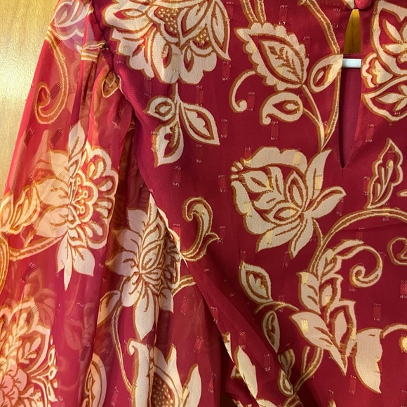 Flying Tomato Red and Cream Floral Dress - Picture 4 of 4